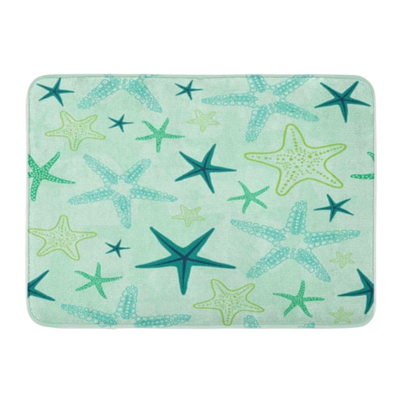 KDAGR Fish Starfish in Blue and Green Shades Presentations As Doormat Floor Rug Bath Mat 23.6x15.7 inch