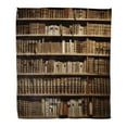 thumbnail image 1 of KDAGR Flannel Throw Blanket Brown Bookshelf Vienna March 10 Old Books on Wooden Shelf in The National Library of Austria Bookcase 50x60 Inch Lightweight Cozy Plush Fluffy Warm Fuzzy Soft, 1 of 4
