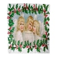thumbnail image 1 of KDAGR Flannel Throw Blanket Children Little Christmas Angels Holly 1910 Vintage Holy Nostalgia Adorable 58x80 Inch Lightweight Cozy Plush Fluffy Warm Fuzzy Soft, 1 of 4