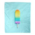 thumbnail image 1 of KDAGR Flannel Throw Blanket Colorful Rainbow Ice Cream on Blue Minimal Creative Idea Soft for Bed Sofa and Couch 50x60 Inches, 1 of 1