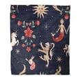 thumbnail image 1 of KDAGR Flannel Throw Blanket Watercolor Magic Pattern Unicorn Mermaid Stars and Sun Middle Ages Dragon Red Flower Moon Vintage 50x60 Inch Lightweight Cozy Plush Fluffy Warm Fuzzy Soft, 1 of 4