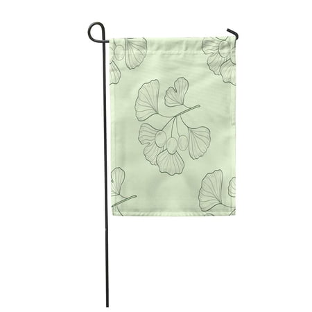 KDAGR Ginkgo Biloba Plant Leaf Branch Berry Medicinal Sketch Ingredient Garden Flag Decorative Flag House Banner 28x40 inch