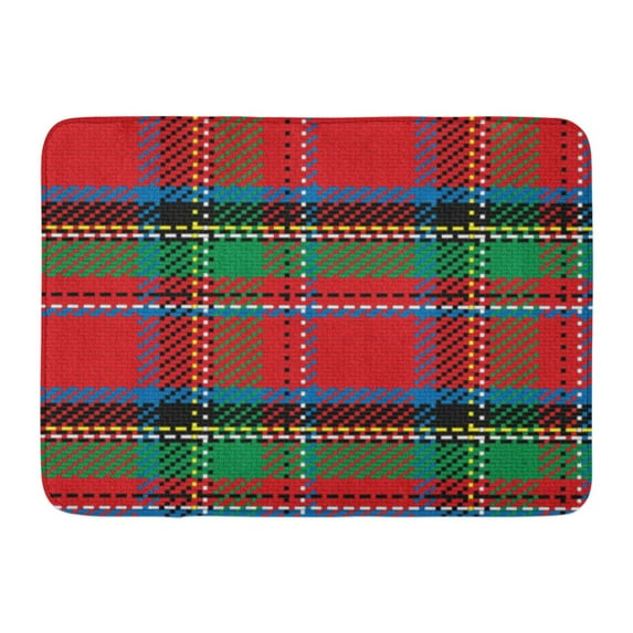 KDAGR Green Abstract Scottish Tartan Royal Stewart Plaid Red Black Britain Doormat Floor Rug Bath Mat 23.6x15.7 inch