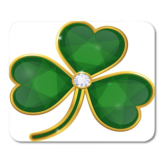 KDAGR Green Day Shamrock Badge Emeralds on Brilliance Brilliant Clover Mousepad Mouse Pad Mouse Mat 9x10 inch