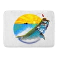 thumbnail image 1 of KDAGR Green Fishing Tarpon Jumping Painting Variation Blue Fish Doormat Floor Rug Bath Mat 30x18 inch, 1 of 1