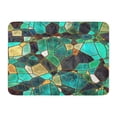 thumbnail image 1 of KDAGR Green Lead Blue Stained Glass Pattern Continuous Emerald Turquoise Doormat Floor Rug Bath Mat 30x18 inch, 1 of 1