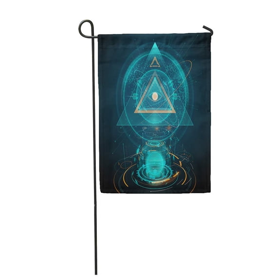 KDAGR Illuminati Abstract Futuristic All Seeing Eye Triangle Garden Flag Decorative Flag House Banner 28x40 inch