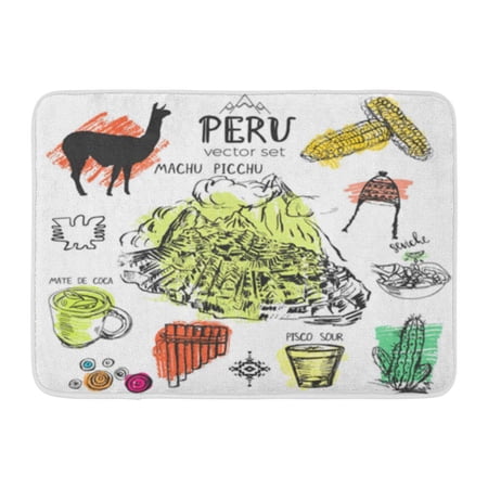 KDAGR Inca of Symbols Peru Typical Peruvian Culture Splash Color Abstract Doormat Floor Rug Bath Mat 30x18 inch