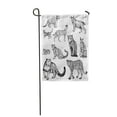 thumbnail image 1 of KDAGR Jaguar Sketch Clouded Leopard Bengal Cat Serval Lynx and Snow Outline Garden Flag Decorative Flag House Banner 28x40 inch, 1 of 1