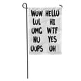 thumbnail image 1 of KDAGR Lettering Ink Brush of Internet Slang Wow Hello LOL Hi Garden Flag Decorative Flag House Banner 28x40 inch, 1 of 2
