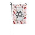 thumbnail image 1 of KDAGR Lettering Phrase Hello September The White with Rowan Fun Brush Ink Calligraphy Garden Flag Decorative Flag House Banner 12x18 inch, 1 of 1