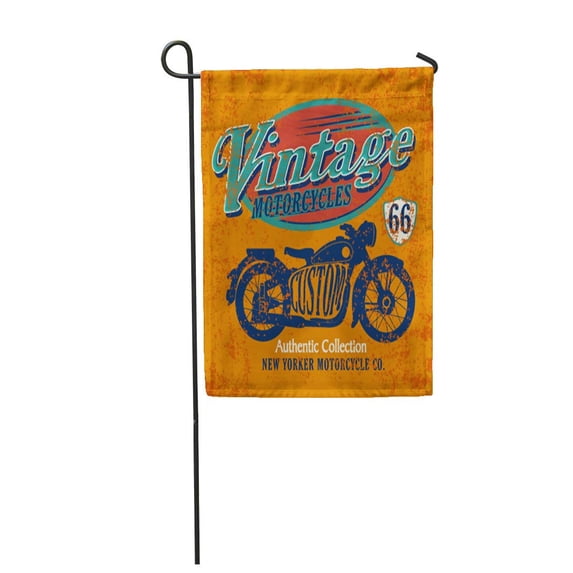 KDAGR Mens Vintage Motorcycle Graphic Retro Bike Series T Shirt York Garden Flag Decorative Flag House Banner 28x40 inch