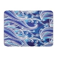 thumbnail image 1 of KDAGR Pattern Abstract Blue Waves White Caps of Foam Nautical Sea Doormat Floor Rug Bath Mat 30x18 inch, 1 of 1