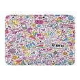 thumbnail image 1 of KDAGR Pattern Music Rock and Roll Star Groovy Doodles Teen Flower Tween Love Doormat Floor Rug Bath Mat 23.6x15.7 inch, 1 of 1