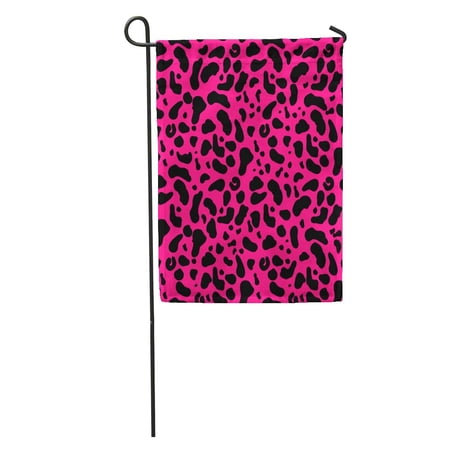 KDAGR Pink Black Leopard Pattern The Bright 80S Colorful Tiger Zebra Garden Flag Decorative Flag House Banner 28x40 inch