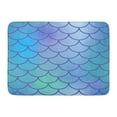 thumbnail image 1 of KDAGR Pink Bright Dark Blue Fish Scale Purple Green Gradient Mesh Mermaid Pattern Skin Tail Yellow Geometric Doormat Floor Rug Bath Mat 23.6x15.7 inch, 1 of 1