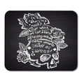 thumbnail image 1 of KDAGR Play Black Juliet Chalk with Skull Roses and Quote Shakespeare Lettering White Romeo Modern Mousepad Mouse Pad Mouse Mat 9x10 inch, 1 of 1