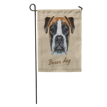 KDAGR Portrait of Boxer Dog on Beige Fawn is Short Haired Garden Flag Decorative Flag House Banner 28x40 inch