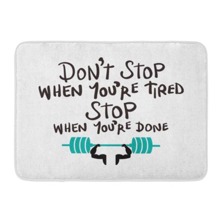 KDAGR Quote Workout Gym Fitness Bodybuilding Motivation Slogan Graphics Fit Doormat Floor Rug Bath Mat 23.6x15.7 inch