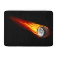thumbnail image 1 of KDAGR Red Hot Fire Wheel Tire Rim Tyre White Road Doormat Floor Rug Bath Mat 23.6x15.7 inch, 1 of 1