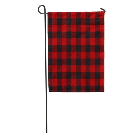 KDAGR Red Pattern Lumberjack Plaid Raster Black Vintage Abstract Buffalo Check Garden Flag Decorative Flag House Banner 12x18 inch