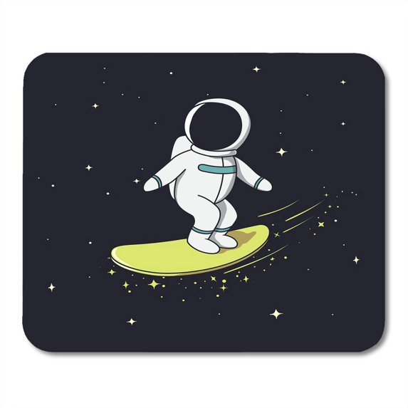 KDAGR Science Colorful Astronomy Surfer Astronaut Flying on Surfboard Prints Design Childish Galaxy Mousepad Mouse Pad Mouse Mat 9x10 inch