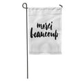 thumbnail image 1 of KDAGR Sign Brush Lettering Composition Phrase Thanks Lot in French Garden Flag Decorative Flag House Banner 28x40 inch, 1 of 2