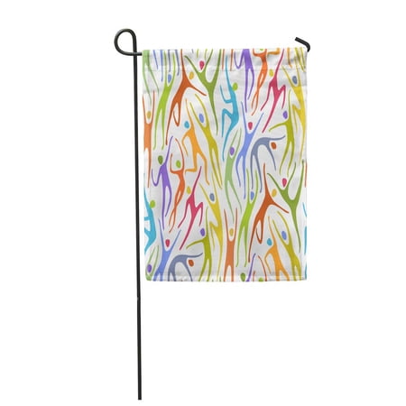 KDAGR Sport Silhouettes of Person Simple Abstract Color Figures Peoples Garden Flag Decorative Flag House Banner 12x18 inch