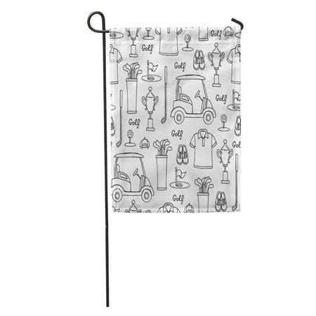 KDAGR Symbols of Golf on White Color Pattern Hobby Game Recreation Garden Flag Decorative Flag House Banner 28x40 inch