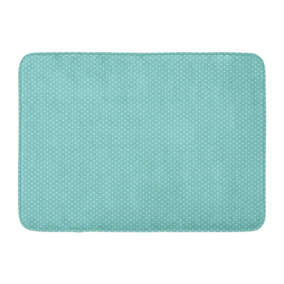 KDAGR Teal Polkadot White Polka Dot Pattern on Turquoise Aqua Digital Doormat Floor Rug Bath Mat 23.6x15.7 inch