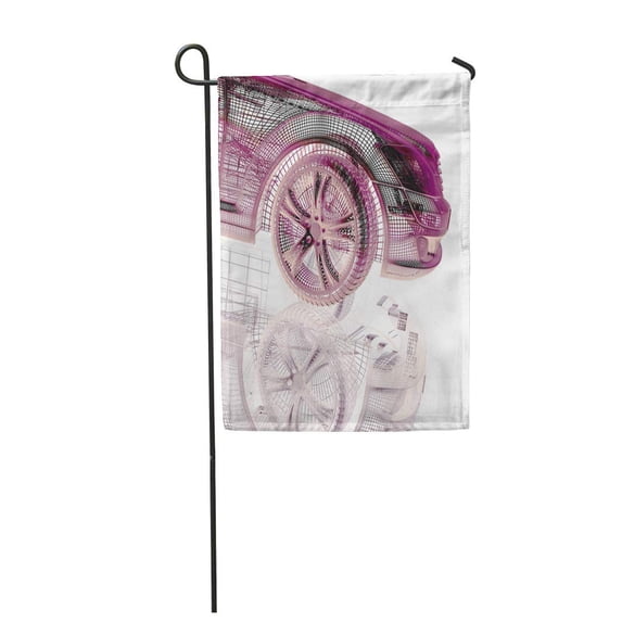 KDAGR Technology Car Model on Automobile Bumper Classic Color Digital Garden Flag Decorative Flag House Banner 28x40 inch