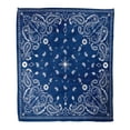 thumbnail image 1 of KDAGR Throw Blanket 50x60 Inches White Bandanna Blue Paisley Bandana Pattern Black Scarf Border Floral Abstract Artistic Bright Classic Warm Flannel Soft Blanket for Couch Sofa Bed, 1 of 1