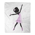 thumbnail image 1 of KDAGR Throw Blanket 58x80 Inches Fairy Silhouette of Beautiful Little Princess Cute Ballerina in Pink Dress White Warm Flannel Soft Blanket for Couch Sofa Bed, 1 of 1