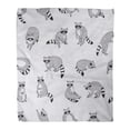 thumbnail image 1 of KDAGR Throw Blanket Warm Cozy Print Flannel Action Cute Raccoon Doodle Pattern Adorable Baby Comfortable Soft for Bed Sofa and Couch 58x80 Inches, 1 of 1
