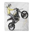 thumbnail image 1 of KDAGR Throw Blanket Warm Cozy Print Flannel Activity Cool Boy Riding Motorcycle Automotive Bike Comfortable Soft for Bed Sofa and Couch 50x60 Inches, 1 of 1