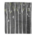thumbnail image 1 of KDAGR Throw Blanket Warm Cozy Print Flannel Birch Tree with Deer and Birds Silhouette Comfortable Soft for Bed Sofa and Couch 50x60 Inches, 1 of 1