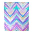 thumbnail image 1 of KDAGR Throw Blanket Warm Cozy Print Flannel Colorful Tie Blue Zig Zag Watercolor Pattern Pink Dye Comfortable Soft for Bed Sofa and Couch 50x60 Inches, 1 of 1