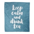 thumbnail image 1 of KDAGR Throw Blanket Warm Cozy Print Flannel Hand Written Saying About Tea Brush Lettering on for Your Other Keep Calm Comfortable Soft for Bed Sofa and Couch 58x80 Inches, 1 of 1