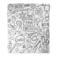 thumbnail image 1 of KDAGR Throw Blanket Warm Cozy Print Flannel Hat Western Cowboy Doodle Sketch Hand Made Line Texas Comfortable Soft for Bed Sofa and Couch 50x60 Inches, 1 of 1