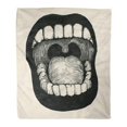 thumbnail image 1 of KDAGR Throw Blanket Warm Cozy Print Flannel Scream Screaming Mouth Yell Crazy Sketch Comfortable Soft for Bed Sofa and Couch 58x80 Inches, 1 of 1