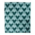 thumbnail image 1 of KDAGR Throw Blanket Warm Cozy Print Flannel Teal Abstract Chevron Pattern Herringbone Arrows Angular Comfortable Soft for Bed Sofa and Couch 50x60 Inches, 1 of 1