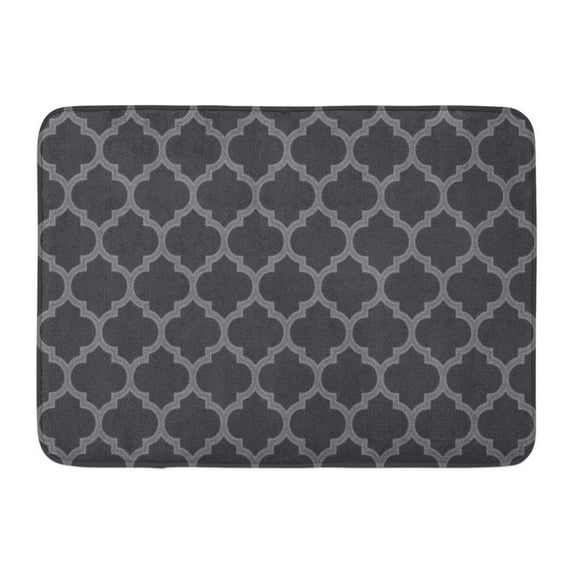 KDAGR Trellis Dark Gray Vintage Moroccan Pattern Simple Abstract Doormat Floor Rug Bath Mat 23.6x15.7 inch