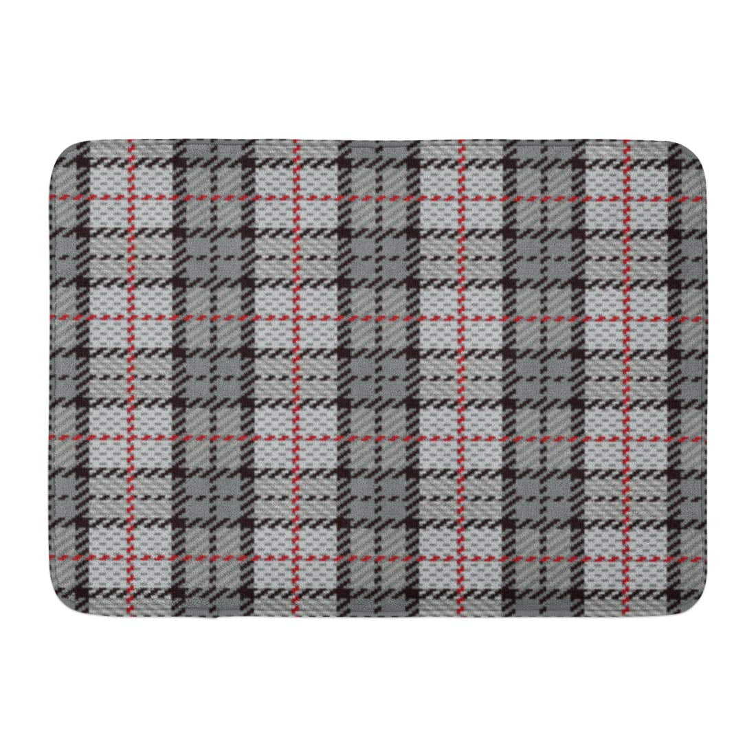 Purple Plaid Tartan Floor Mat
