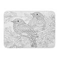 thumbnail image 1 of KDAGR Two Sparrows Sitting on Blooming Tree Branch Freehand Sketch for Adult Anti Stress Coloring Book Page Doormat Floor Rug Bath Mat 23.6x15.7 inch, 1 of 1