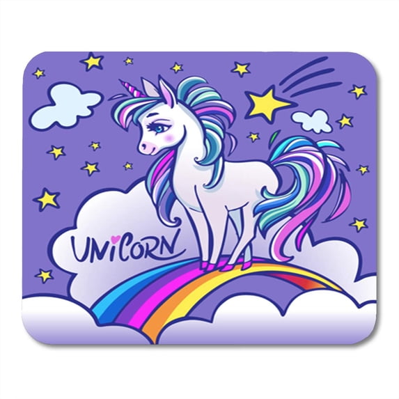 KDAGR Unicorn Head Portrait Magic Fantasy Horse for Children Mousepad Mouse Pad Mouse Mat 9x10 inch