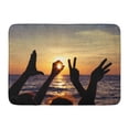 thumbnail image 1 of KDAGR Valentine Love Sign Language at The Sunset Time Beach Friendship Heart Doormat Floor Rug Bath Mat 23.6x15.7 inch, 1 of 1