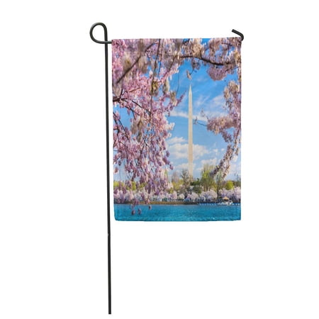 KDAGR Washington Dc USA at The Tidal Basin Monument Garden Flag Decorative Flag House Banner 28x40 inch