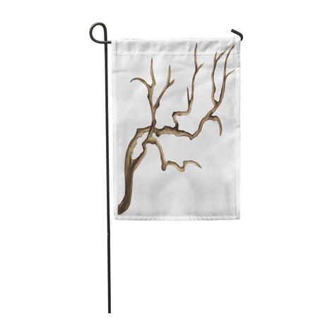 KDAGR Watercolor Bare Tree Snag Bough Driftwood Branch Closeup Hand Garden Flag Decorative Flag House Banner 28x40 inch