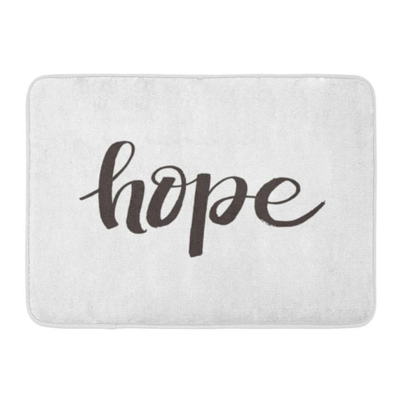 KDAGR Word Hope Grey Letters Hand Vintage Written Abstract Brush Doormat Floor Rug Bath Mat 23.6x15.7 inch