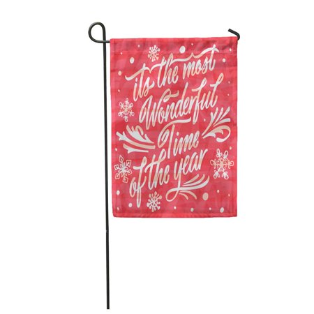KDAGR Year Lettering Retro Its The Most Wonderful Time Garden Flag Decorative Flag House Banner 28x40 inch